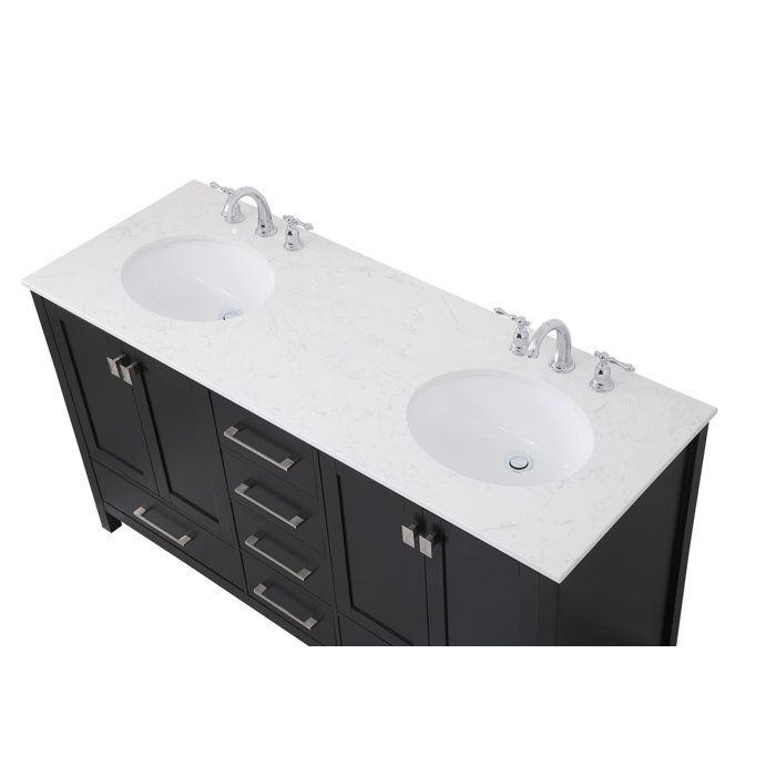 Andover Mills™ Broadview 60'' Double Bathroom Vanity with Engineered